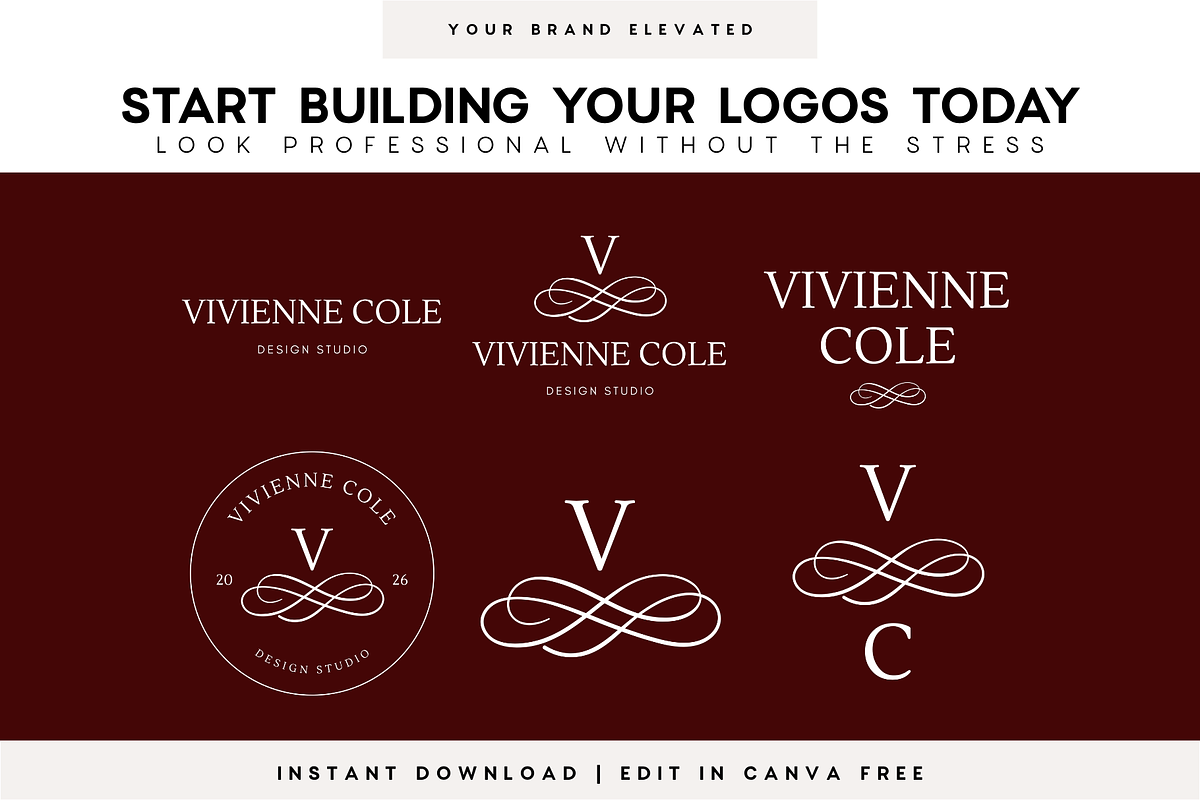 Elegant Monogram Logo Kit | Canva, a Branding & Logo Template by BrandhavenStudio (Photo 9 of 9)