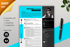 ATS Resume CV Word & Google Docs 19, a Resume Template by MrCam Template Resume|CV