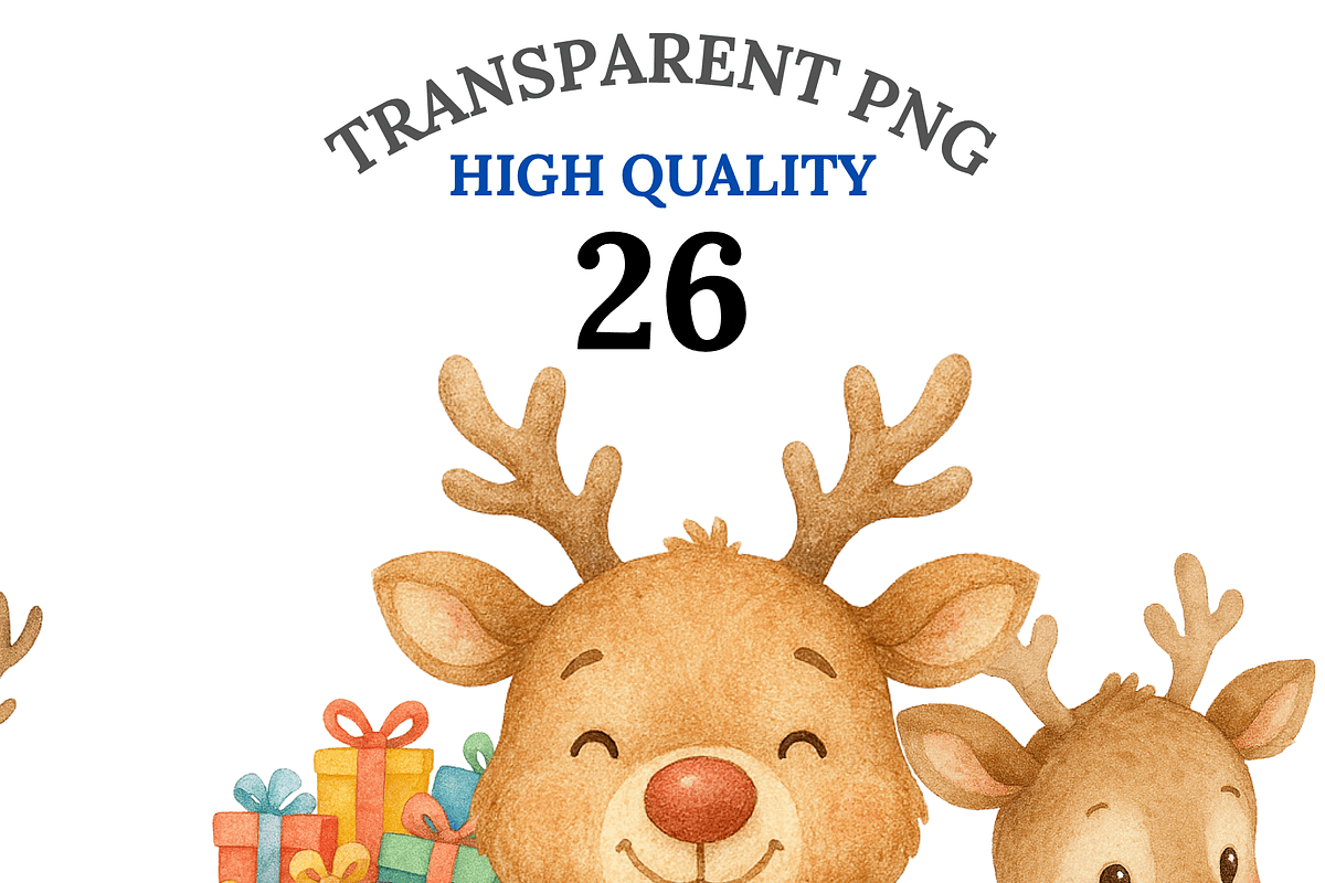 26 Reindeer Clipart, an Animal Illustration by Pati Charm Studio (Photo 1 of 8)