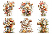 Easter Floral Cross Clipart, an Illustration by Daily.Designs (Thumbnail 4 of 8)