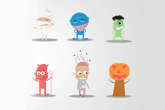 6 Vector Halloween Characters