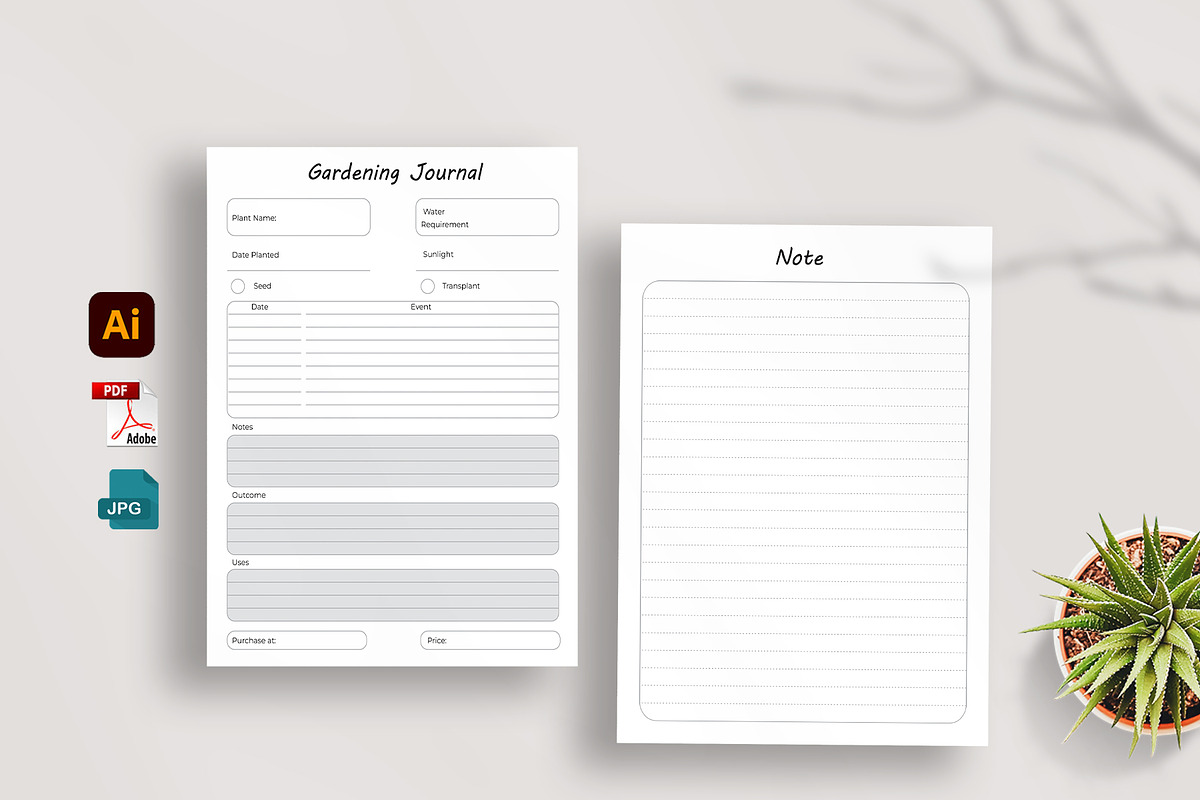 Editable Garden Journal Planner, a Stationery Template by Mazharul Islam (Photo 1 of 3)