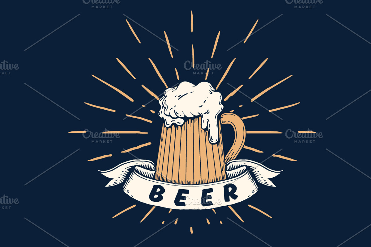 Beer Mug Background, an Illustration by ANNO Graphics
