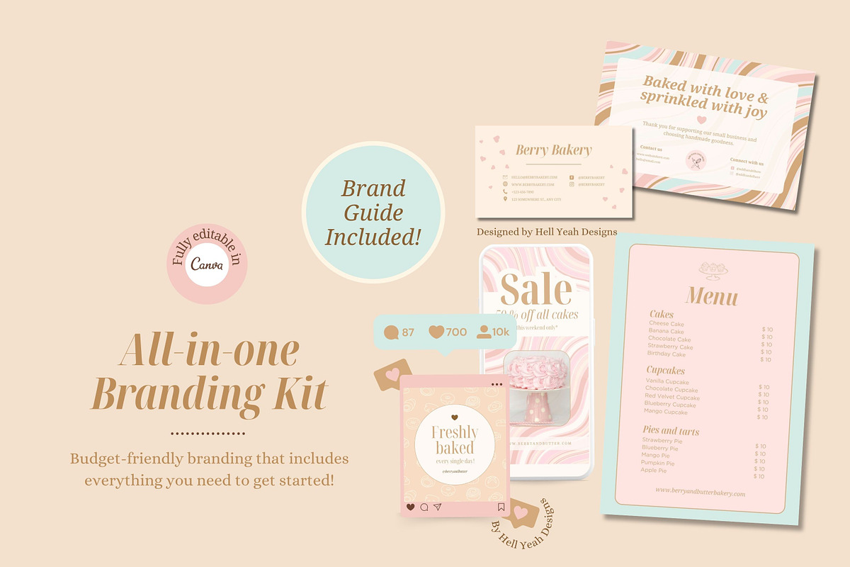 Boutique Bakery Branding Starter Kit, a Branding & Logo Template by Hell Yeah Designs (Photo 4 of 19)