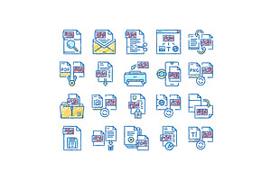 Pdf Electronic File set Icons hand, an Object Illustration by pikepicture
