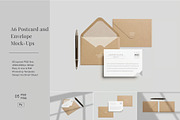 A6 Postcard and Envelope Mockup, a Mockup by zpackcreative (Thumbnail 1 of 6)