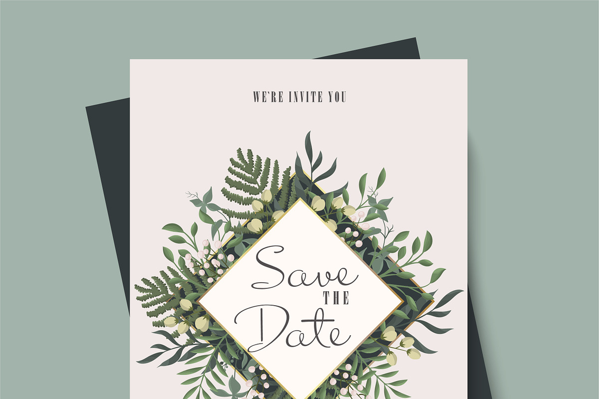 Wedding invitation card template, an Invitation Template by Doodle_flower