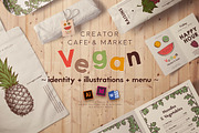 Vegan restaurant identity creator, a Food Illustration by Alfazet Chronicles (Thumbnail 1 of 12)