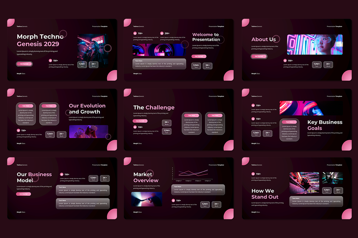 Morph Techno Genesis 2029 PowerPoint, a Presentation Template by Iqsiart Studio (Photo 2 of 3)