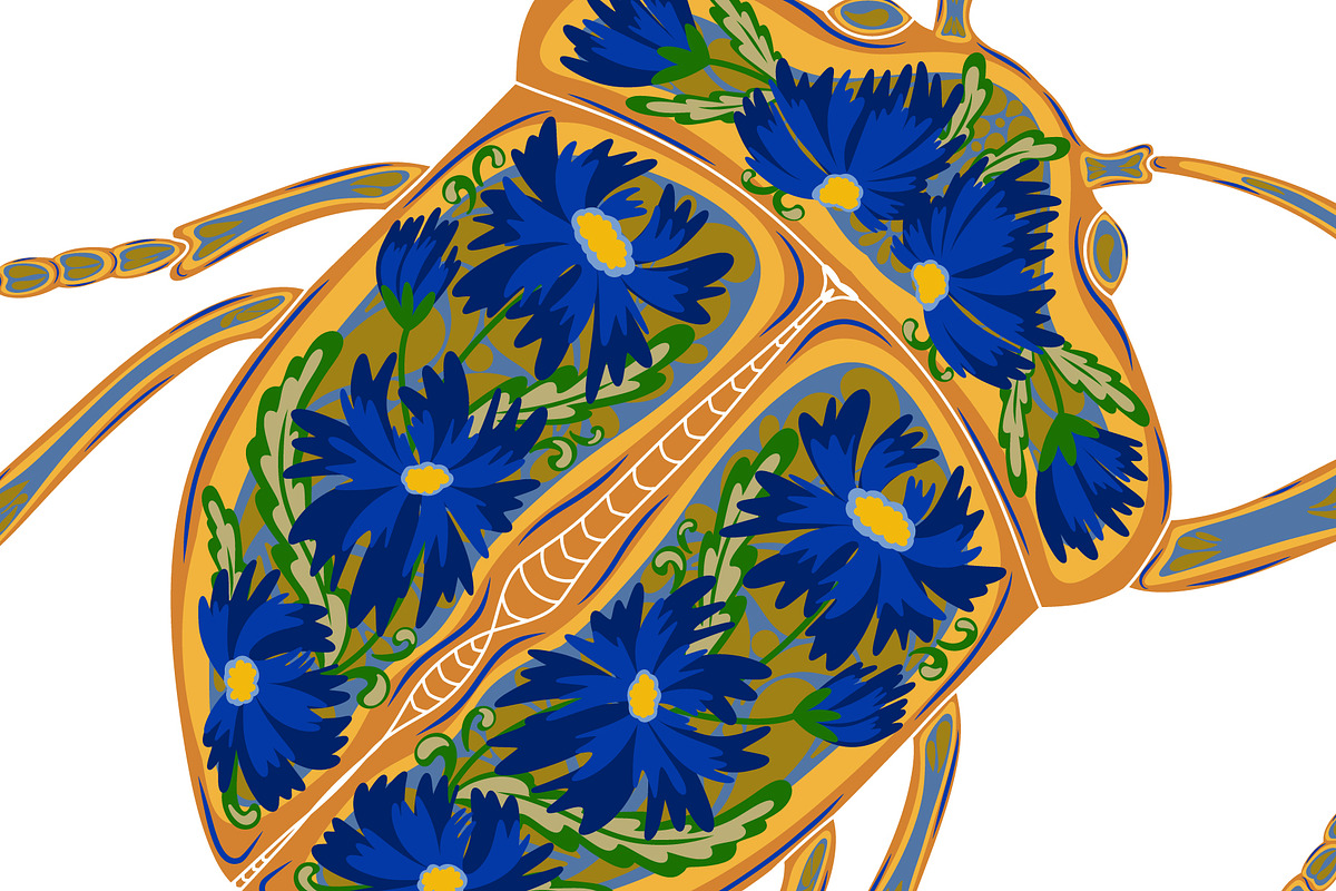 Cornflower Beetle Seamless Vector, a Pattern Graphic by NayaChu (Photo 8 of 9)