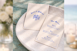 Hand Drawn Wedding Menu (bd001), a Card Template by TyphoonStudio