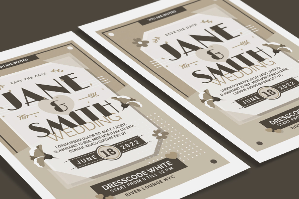 Wedding Invitation Vintage Stlye, a Flyer Template by Muhamad Iqbal hidayat (Photo 3 of 4)