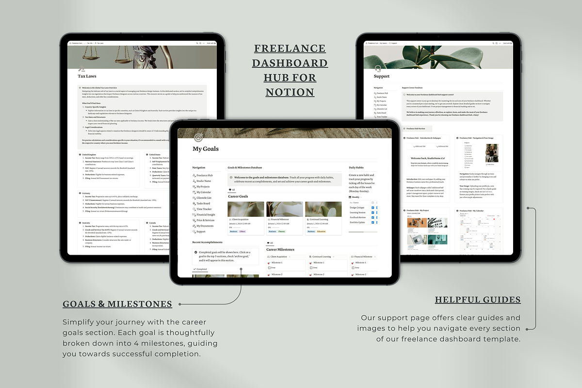 Notion Freelance Dashboard Hub, a Templates & Theme by Swyn.Studio (Photo 9 of 10)