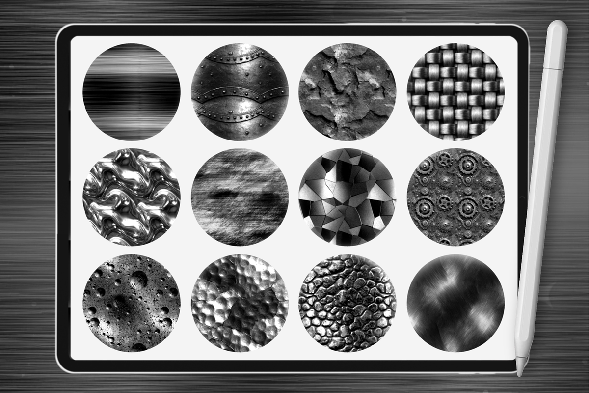 Procreate Metallic texture brushes, a Brush Add-On by Revabrush (Photo 6 of 8)