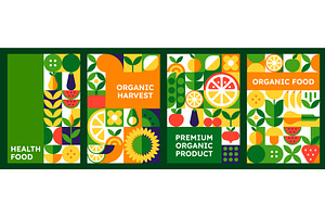 Organic food fruits vegetables, a Food Illustration by Buch&Bee
