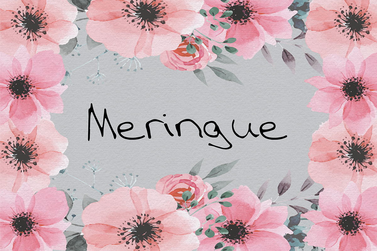 Meringue OTF Font, a Script Font by Hunt Family Design (Photo 1 of 2)