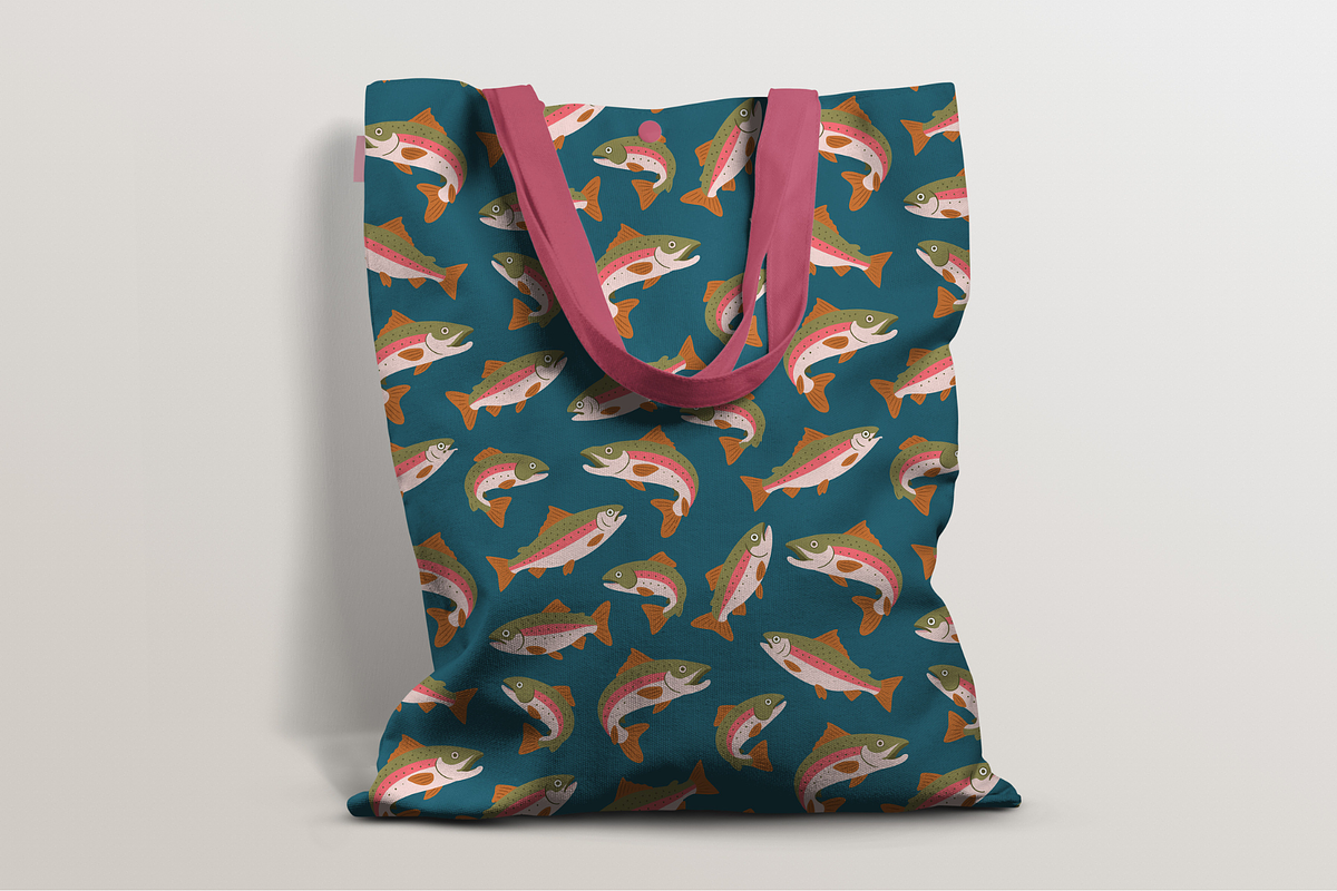 Seamless Rainbow Trout Pattern, a Pattern Graphic by EmmaGDesigner (Photo 5 of 5)
