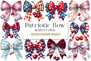 Patriotic Cherry Coquette Bow Clipar, an Illustration by DreamArtGraphic (Thumbnail 1 of 4)