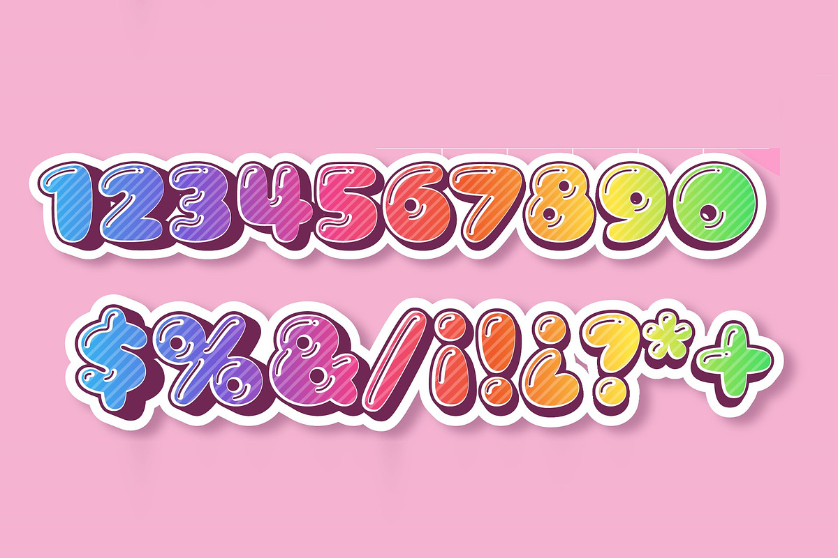 Gradient Text Effect Kawaii Font, a Templates & Theme by studiogstock (Photo 2 of 4)