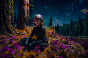 Cosmic Forest Sci Fi Art, a Person Illustration by StockVerse Creative (Thumbnail 3 of 4)