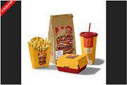 Fast Food Kit Mockup, an Advertising Mockup by Bruno's Shop (Thumbnail 1 of 3)