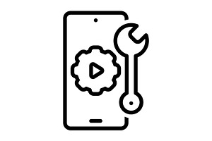 Setup gear black icon, an Outline Icon by Creative priyanka