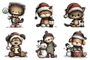Whimsical Christmas Cat and Dog, an Illustration by CreationArt (Thumbnail 5 of 5)