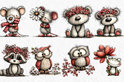 Whimsical Spring Animals Clipart Png, an Illustration by Watercolor design (Thumbnail 2 of 6)