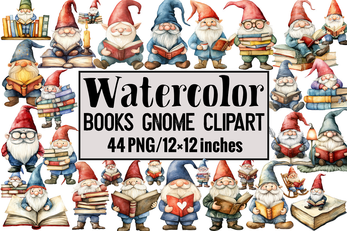 Books Gnome Clipart, an Illustration by Design Market (Photo 1 of 4)