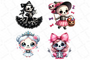 Cute Skeleton Girl PNG Clipart, an Illustration by DreamPrint404 (Thumbnail 4 of 4)