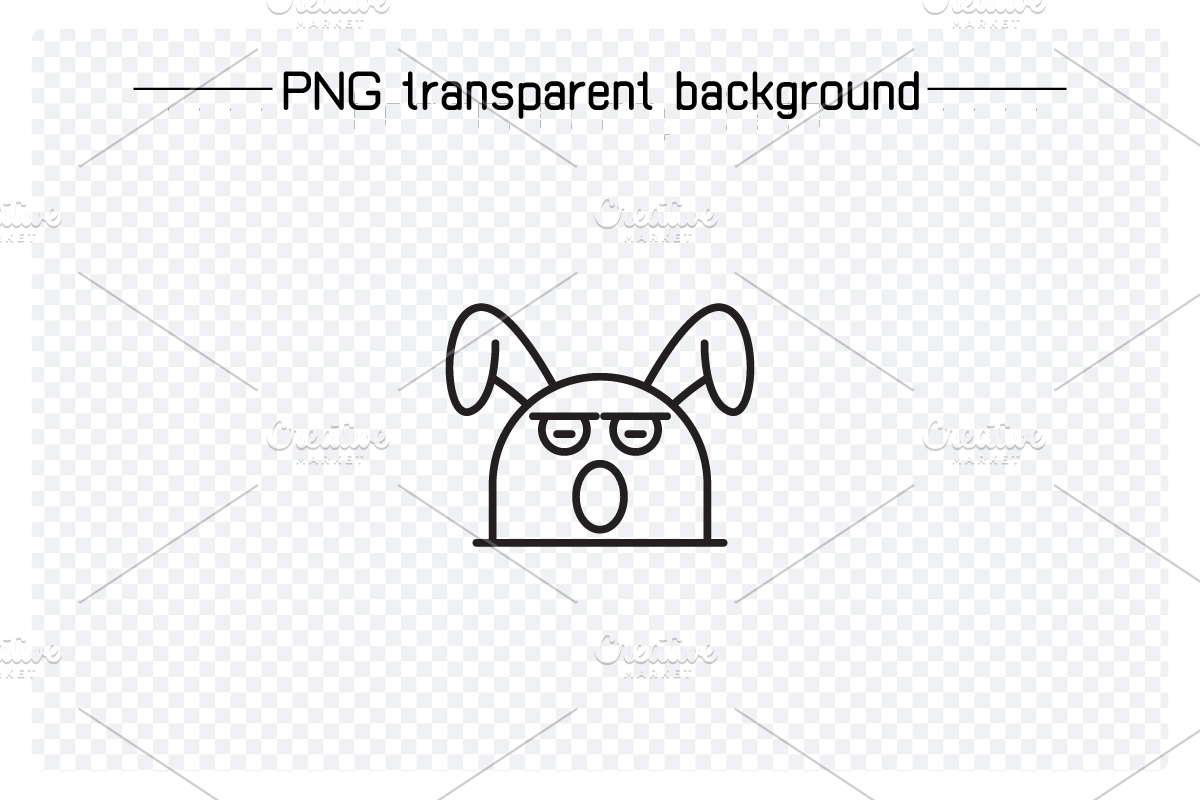 Cute Rabbit Emoticons Illustrations, an Outline Icon by Designfour (Photo 5 of 7)