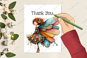 Watercolor Whimsical Fairy Clipart, an Illustration by Creative Art (Thumbnail 10 of 11)
