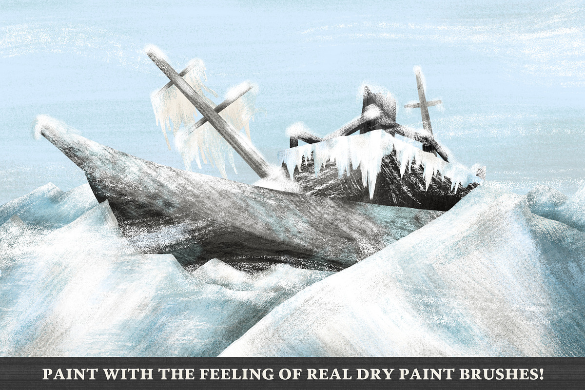 Arctic Dry Brushes for Procreate, a Brush Add-On by Guerillacraft (Photo 4 of 7)