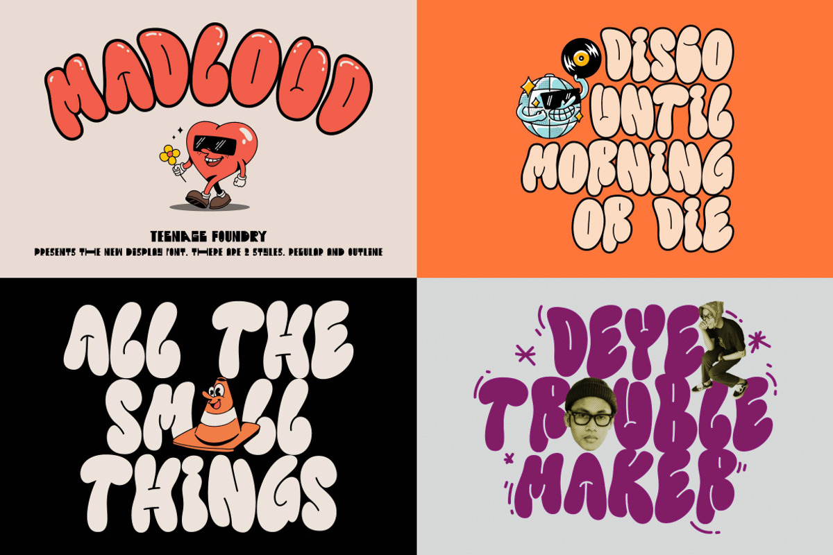The Suprising Retro Font Bundle, a Sans Serif Font by TeenageFoundry (Photo 4 of 15)