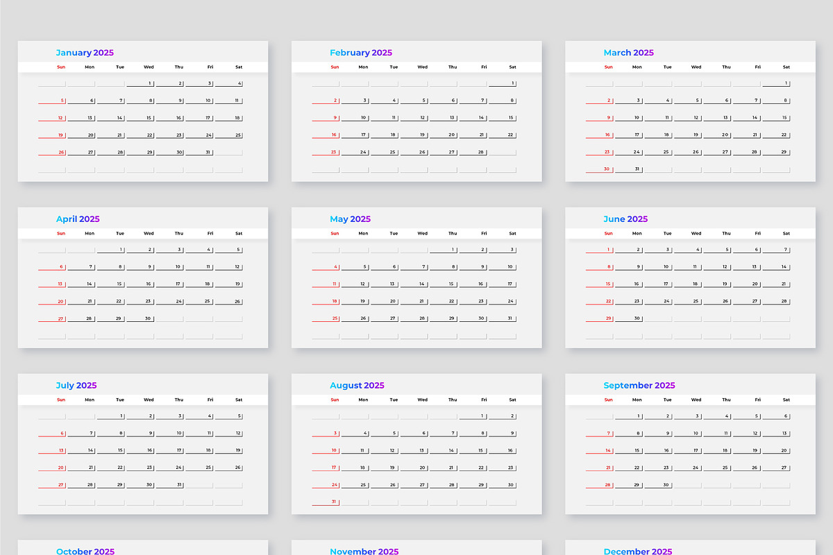 Calendar 2025 Infographics Template, a Presentation Template by Abert (Photo 12 of 12)