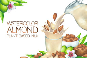 Watercolor almond milk