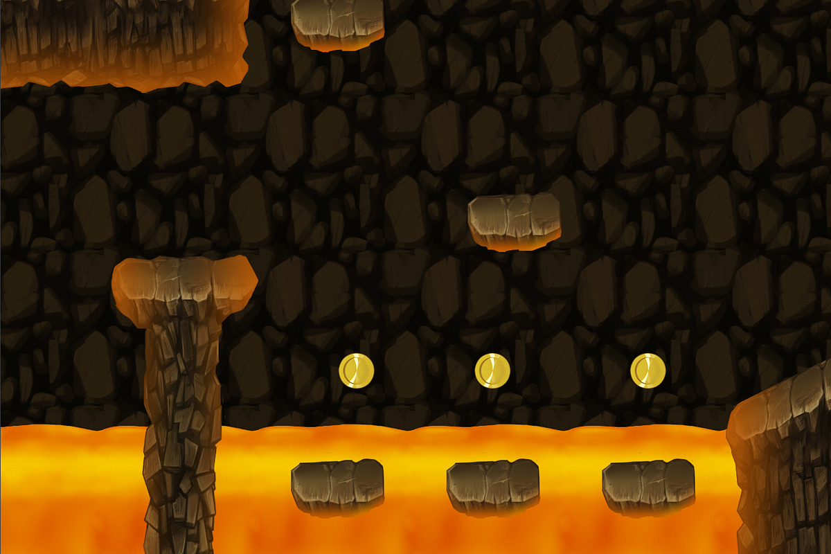 Platformer Tileset HD 3: Volcano, an Illustration by LudicArts (Photo 3 of 4)