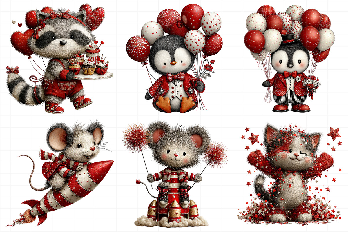 Whimsical New Year Animal Party Clip, an Illustration by Daily.Designs (Photo 4 of 8)