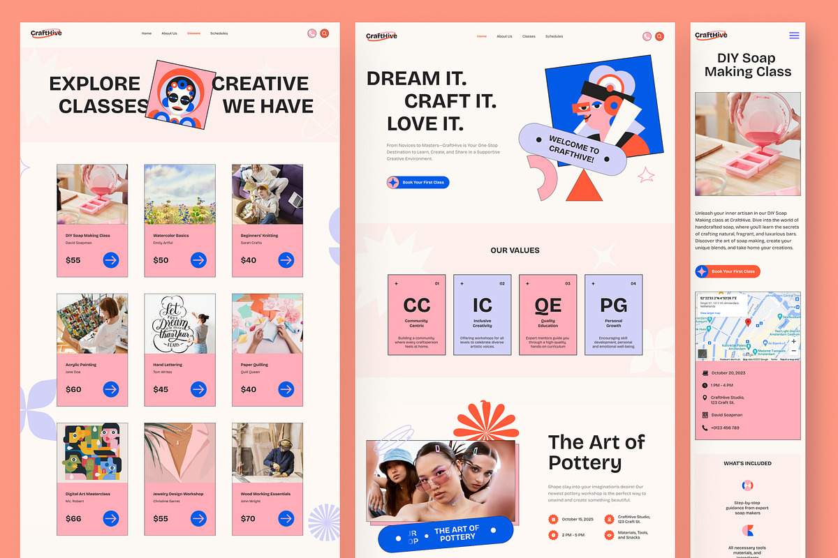 CraftHive - Creative Workshop Framer, a Websites & App Template by peterdraw (Photo 2 of 5)