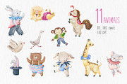 Watercolor Circus Animals Clipart, an Animal Illustration by the_myro (Thumbnail 3 of 16)