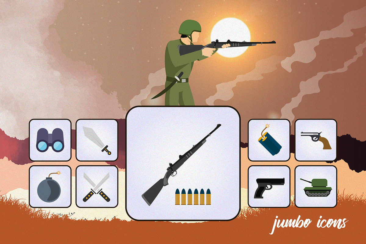 Gaming Weapons Icons Pack - Flat V2, a Duotone Icon by Jumbo Icons (Photo 2 of 5)