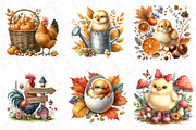 Watercolor Autumn Chicken Clipart, an Illustration by DreamPrint404 (Thumbnail 4 of 6)