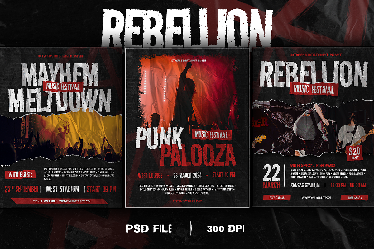 Rebellion - Music Flyer Templates, a Flyer Template by Inviline.co (Photo 3 of 7)