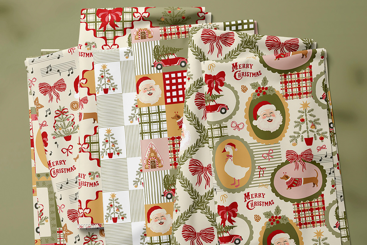 Vintage Christmas patchwork, a Pattern Graphic by Tani Kuzminka (Photo 7 of 27)