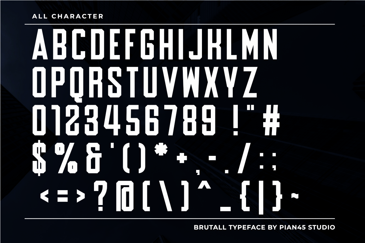 Brutall - Heavy Sans Display Font, a Sans Serif Font by Pian45 Studio (Photo 6 of 8)