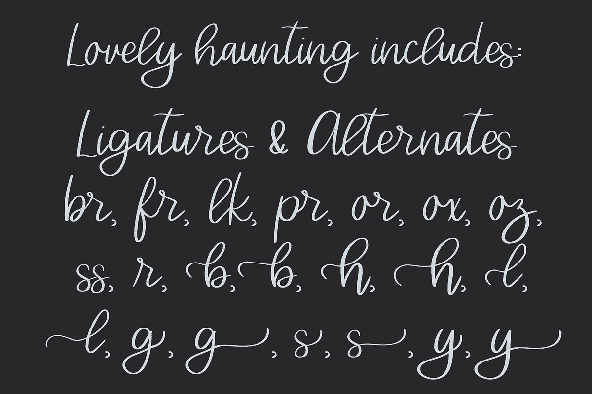 Lovely Haunting, Halloween Script, a Script Font by Designing Digitals (Photo 3 of 9)