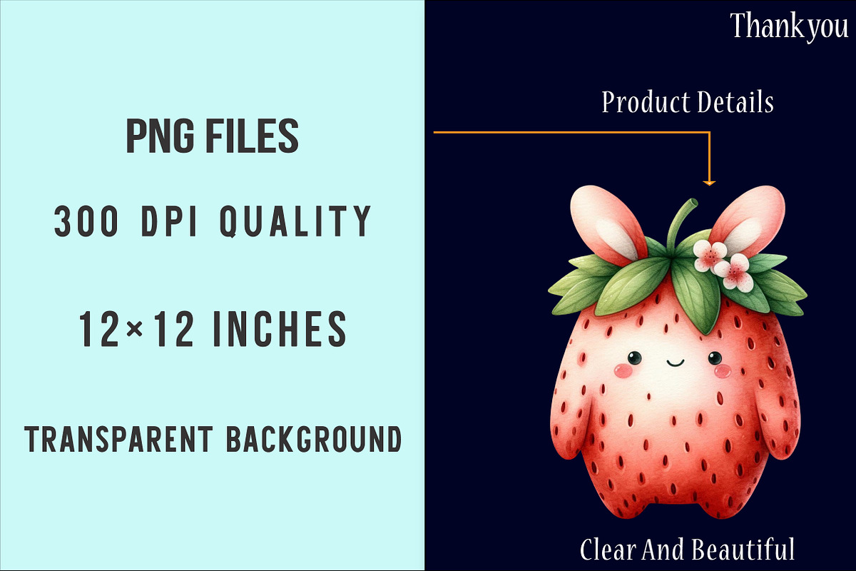 Watercolor Strawberry Clipart, an Illustration by SinaCreation (Photo 4 of 5)