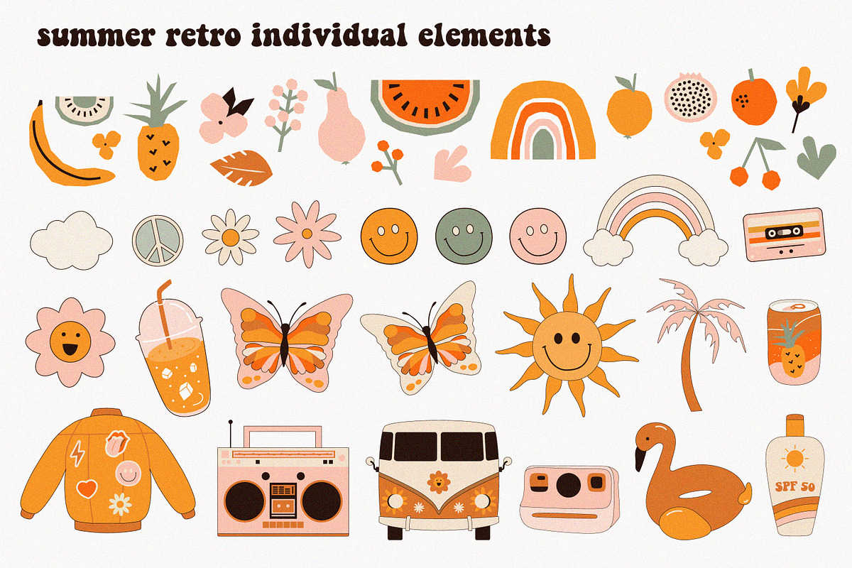 Groovy Retro - Summer collection 70s, a Seasonal Illustration by lokko ...