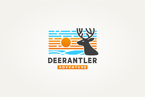 wild deer adventure icon logo, a Branding & Logo Template by Blazybone