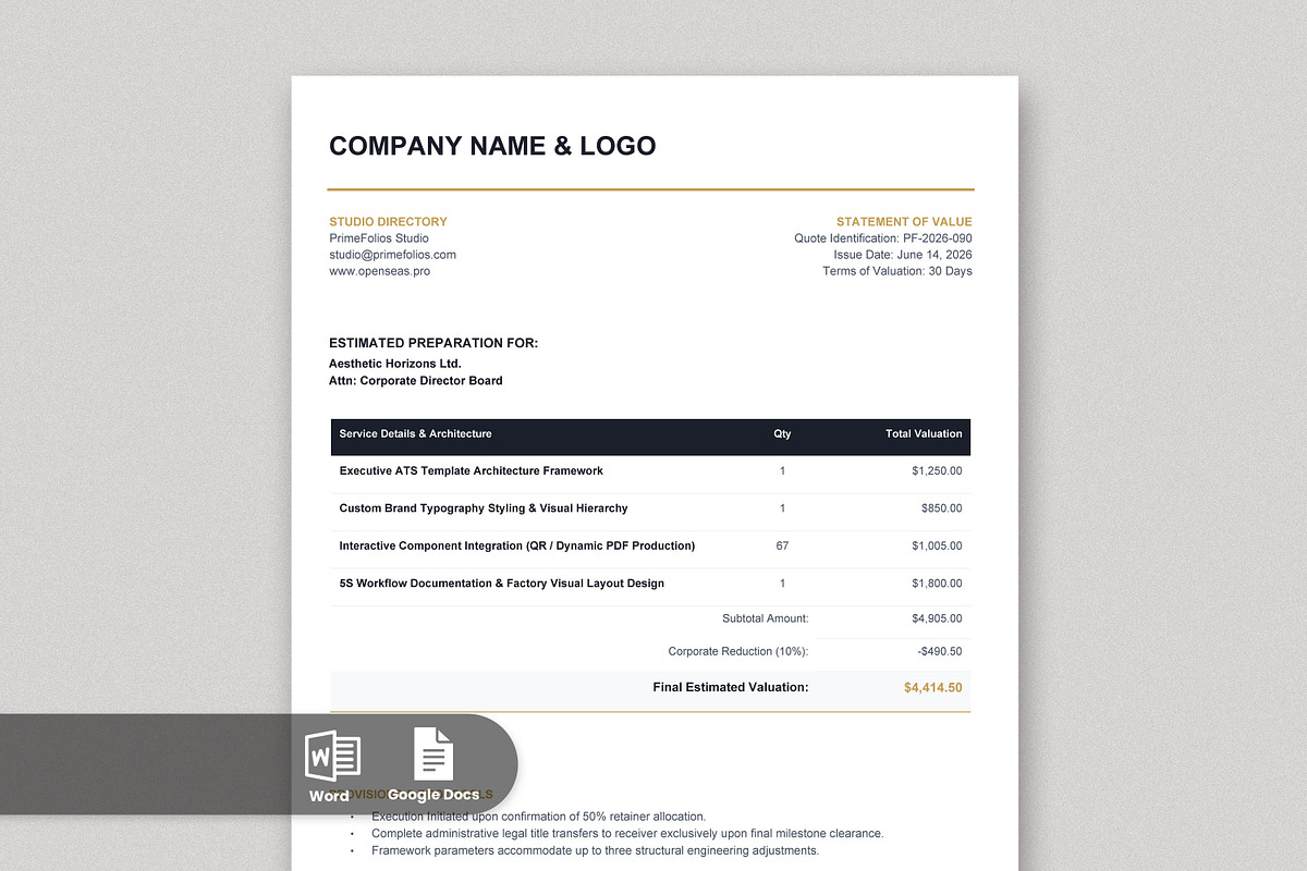 Business Invoice / Quotation, a Stationery Template by Anjum Ilyas (Photo 1 of 4)